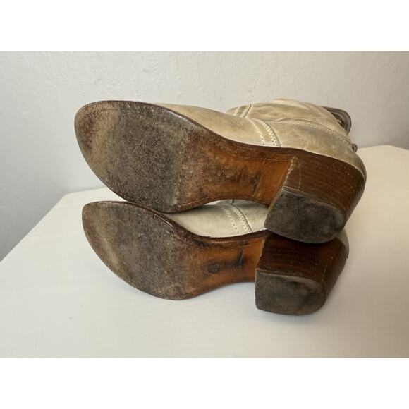 Women's Frye Jane OTK Tall Leather Stacked Heels Western Boots 6.5B - Picture 6 of 6